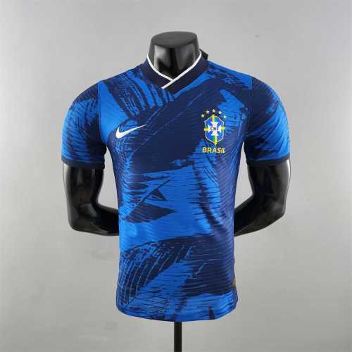 2022 Brazil player version Classic Blue Soccer Jersey