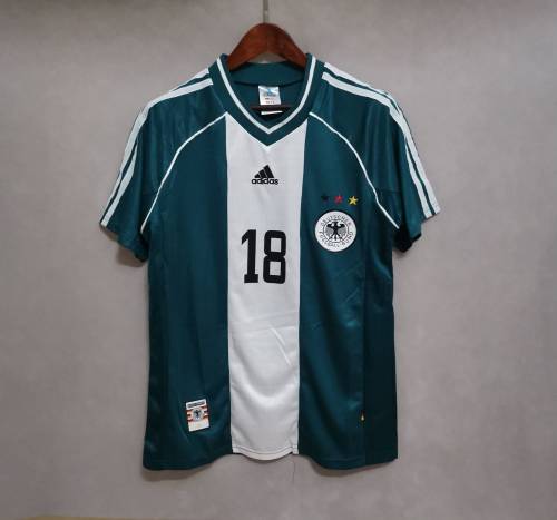 Retro Jersey 1998 Germany 18 KLINSMANN Away Green Soccer Jersey