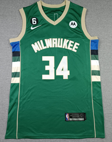 Milwaukee Bucks 34 ANTETOKOUNMPO Green NBA Shirt Basketball Jersey