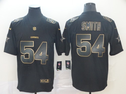 Dallas Cowboys #54 SMITH Black/Gold NFL Jersey