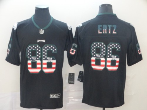 Philadelphia Eagles 86 Zach Ertz 2019 Salute To Service USA Flag Fashion Limited Jersey