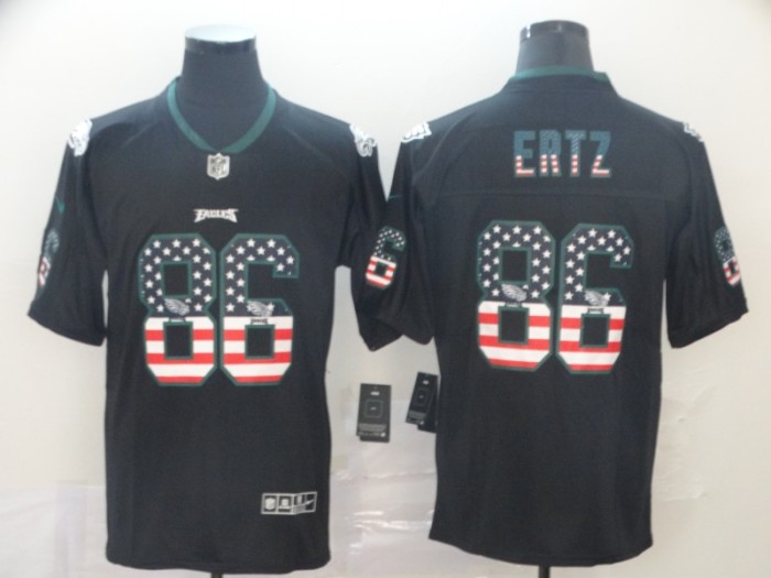 Philadelphia Eagles 86 Zach Ertz 2019 Salute To Service USA Flag Fashion Limited Jersey