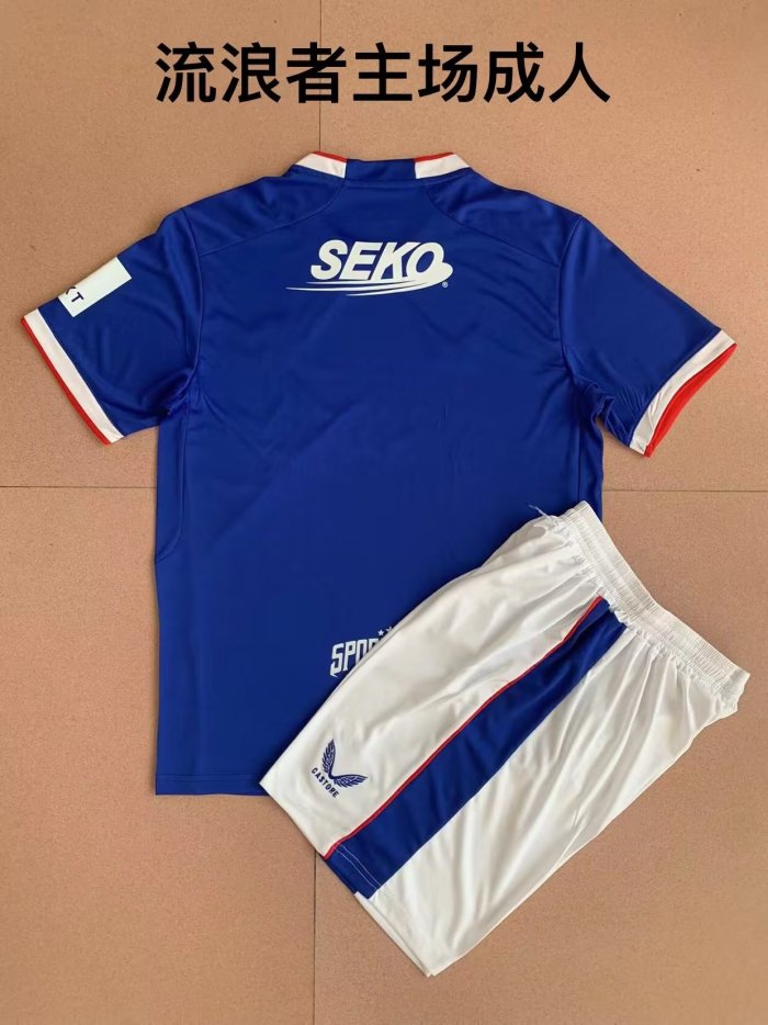 Adult Uniform 2022-2023 Rangers Home Soccer Jersey Shorts