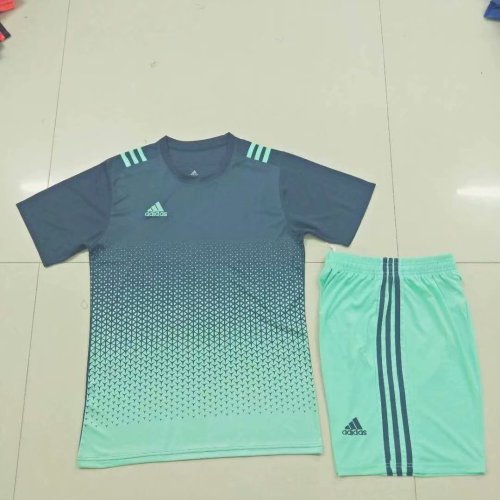#815 Light Blue/Black Soccer Training Uniform Jersey and Shorts