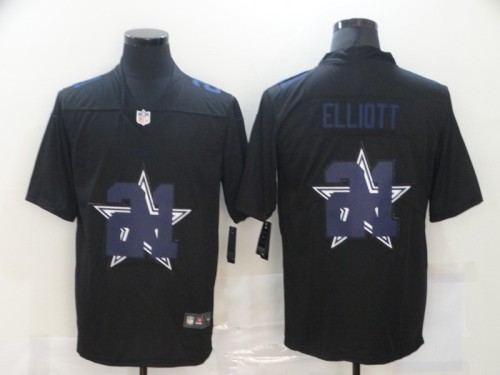Dallas Cowboys 21 ELLIOTT Black Shadow Logo Limited Jersey