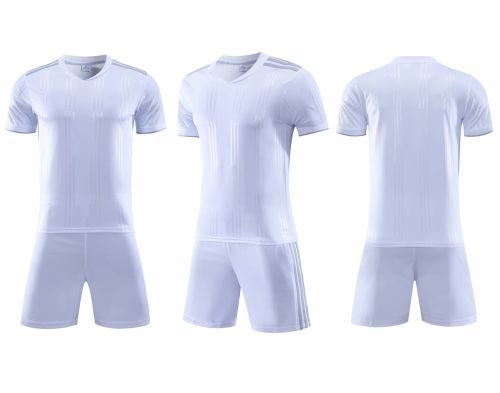 XTD-SJ-203 White Soccer Uniform  Adult Uniform Soccer Jersey Shorts