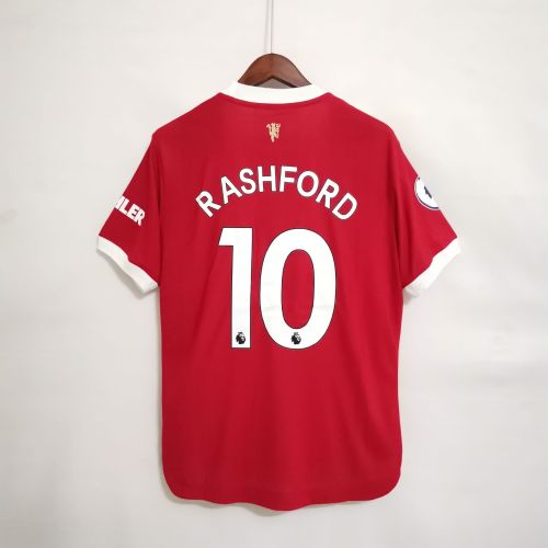 with EPL Patch Player Version 2021-2022 Manchester United RASHFORD 10 Home Soccer Jersey