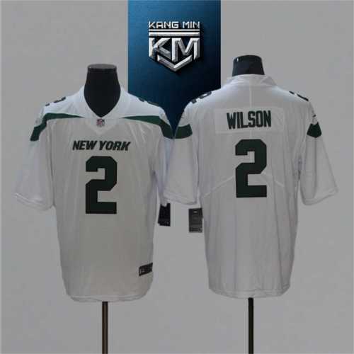 2021 Jets 2 WILSON WHITE NFL Jersey S-XXL DARK GREEN Font