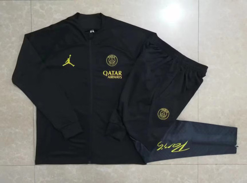 2023-2024 PSG Black Soccer Training Jacket and Pants