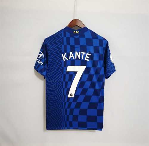 with EPL Patch Fans Version 2021-2022 Chelsea KANTE 7 Home Soccer Jersey
