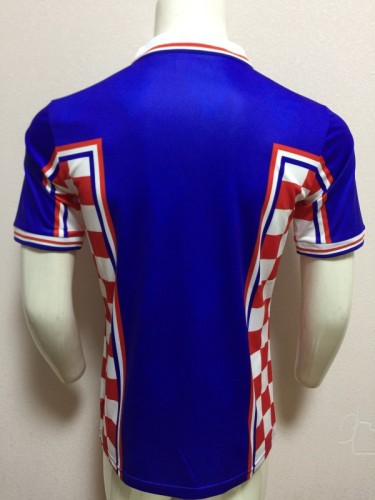 Retro Jersey 1998 World Cup Croatia Away Blue Soccer Jersey Vintage Football Shirt