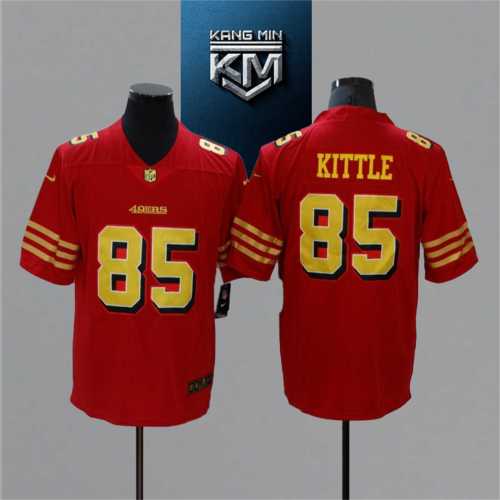2021 49ers 85 KITTLE RED NFL Jersey S-XXL YELLOW Font