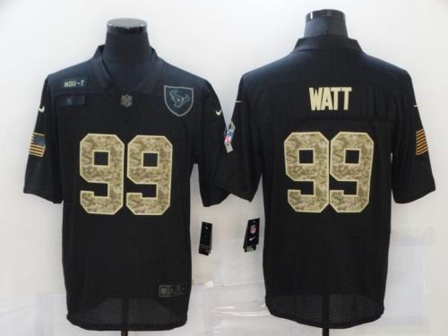 Houston Texans 99 WATT Black Camo 2020 Salute To Service Limited Jersey