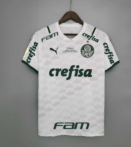 21/22 all sponsor and Sleeve Patch Palmeiras Copa do Brasil - Final away White Soccer Jersey
