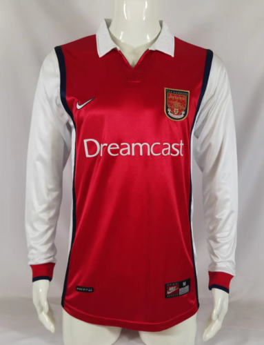 Long Sleeve Retro Jersey 1999-2000 Arsenal Home Soccer Jersey Vintage Football Shirt