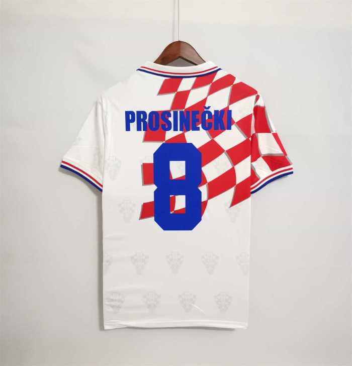 Retro Jersey 1998 Croatia PROSINECKI 8 Home Vintage Soccer Jersey