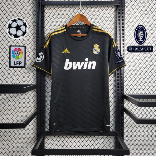 with UCL Patches Retro Jersey 2011-2012 Real Madrid Away Black Soccer Jersey