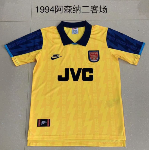Retro Jersey 1994 Arsenal Third Away Yellow Soccer Jersey