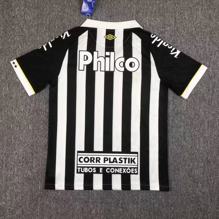 with All Sponor Logos Fans Version 2023-2024 Santos Away Soccer Jersey