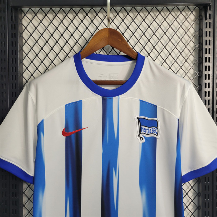 Fan Version 2023-2024 Hertha Berliner Home Soccer Jersey