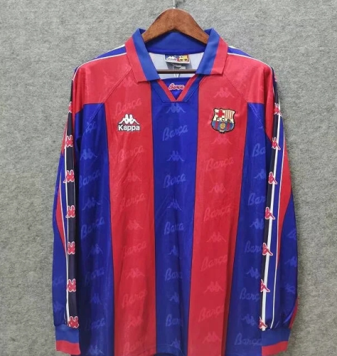 Long Sleeve Retro Jersey Barcelona 1996-1997 Home Soccer Jersey