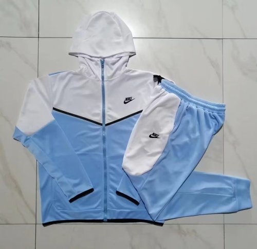2023-2024 NK White/Blue Soccer Hoodie and Pants