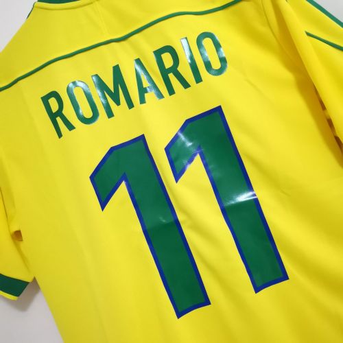 Retro Jersey 1998 Brazil ROMARIO 11 Home Vintage Soccer Jersey