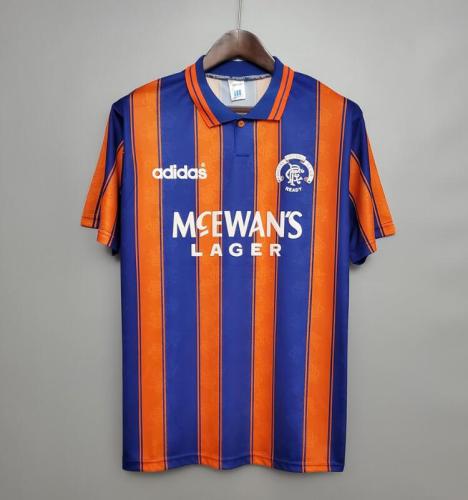 Retro Jersey 1993-1994 Rangers Away Blue/Orange Soccer Jersey