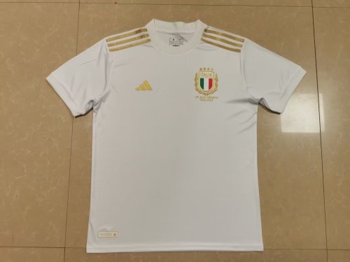 Fan Version 2023-2024 Italy 125th anniversary kit White Shirt S,M,L,XL,2XL,3XL,4XL