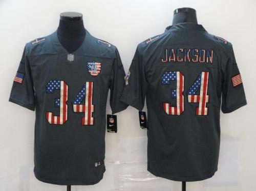 Raiders 34 Bo Jackson 2019 Salute To Service USA Flag Fashion Limited Jersey