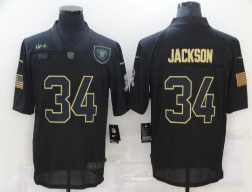 Raiders 34 JACKSON Black 2020 Salute To Service Limited Jersey
