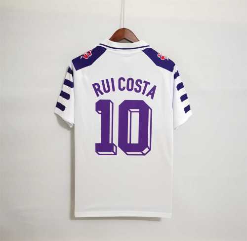 Retro Jersey 1998-1999 Fiorentina RUI COSTA 10 Away White Soccer Jersey
