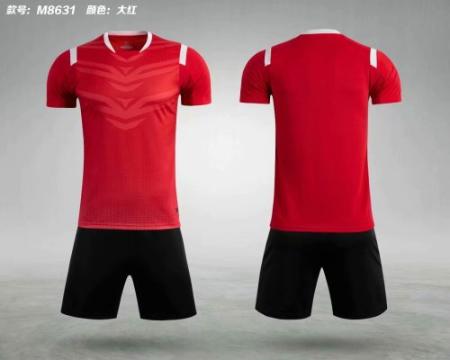 M8631 Magenta Tracking Suit Adult Uniform Soccer Jersey Shorts