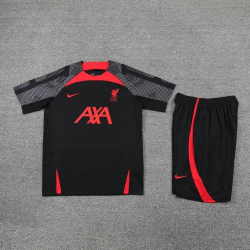 Adult Uniform 2022-2023 Liverpool Black Soccer Training Jersey Shorts