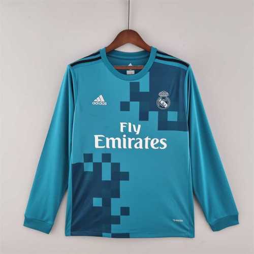 Retro Jersey Long Sleeve 2017-2018 Real Madrid Third Away Soccer Jersey Vintage Real Camisetas de Futbol