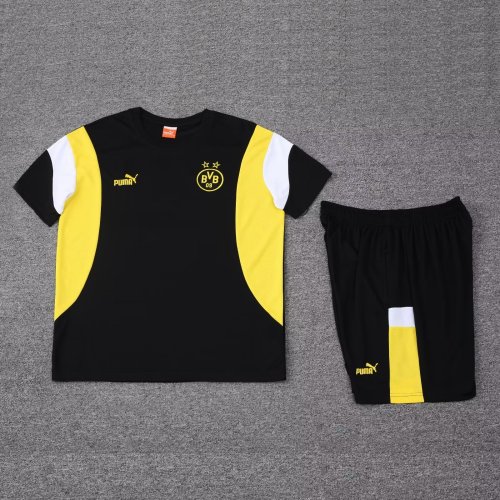 Adult Uniform 2023-2024 BVB Black Soccer Training Jersey and Shorts