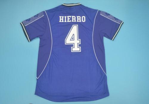 Retro Jersey 1997-1998 Real Madrid 4 HIERRO Away Purple Soccer Jersey