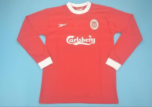 Retro Jersey Long Sleeve Liverpool 1998-2000 Home Soccer Jersey Vintage Football Shirt