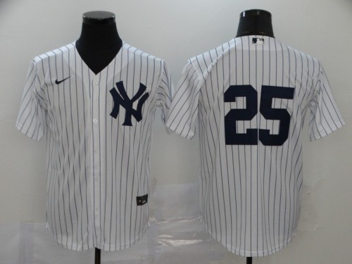 New York Yankees 25 White 2020 Cool Base Jersey