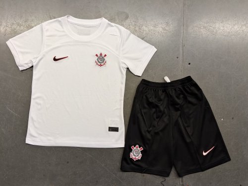 Youth Uniform Kids Kit 2023-2024 Corinthians Home Soccer Jersey Shorts