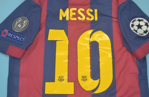 with Front Lettering UCL Patch Retro Jersey 2014-2015 Barcelona MESSI 10 Home Soccer Jersey