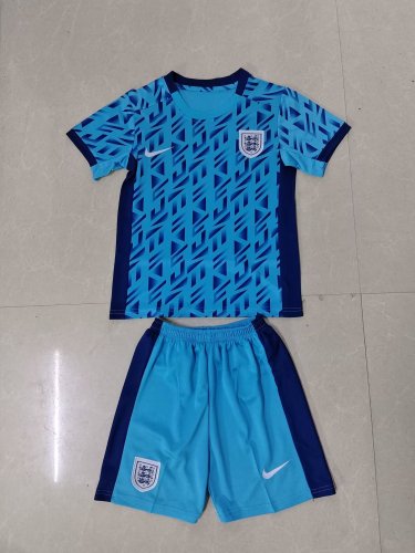 Youth Uniform Kids Kit 2023-2024 England Away Soccer Jersey Shorts