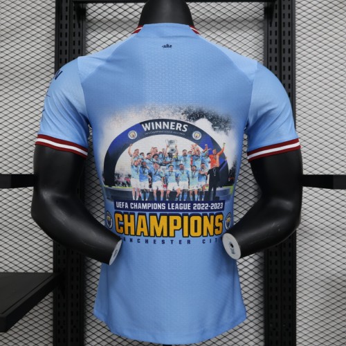 WINNERS UEFA CHAMPIONS LEAGUE 2022-2023 CHAMPIONS Manchester City Football Shirt Player Vesion