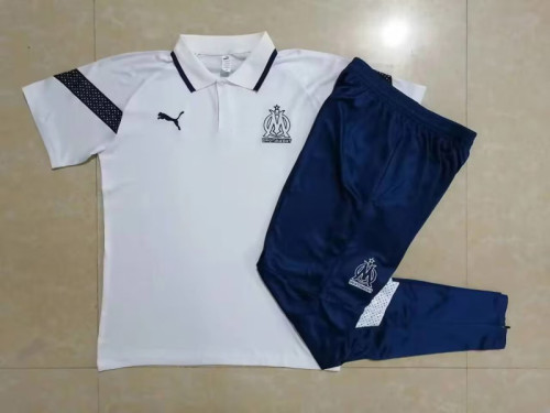 2023-2024 Marseille White Soccer Polo and Pants