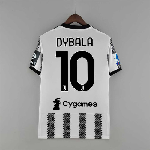 With Front Lettering Front Patch Serie A Patch Fans Version 2022-2023 Juventus DYBALA 10 Home Soccer Jersey