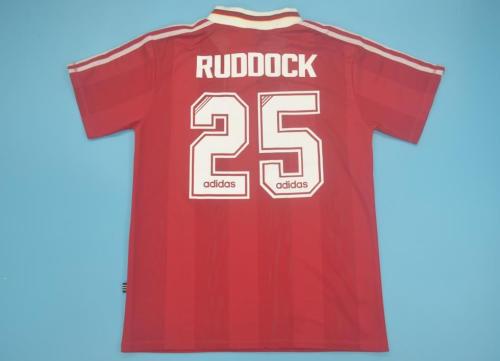 Retro Jersey 1995-1996 Liverpool 25 RUDOCK Home Soccer Jersey