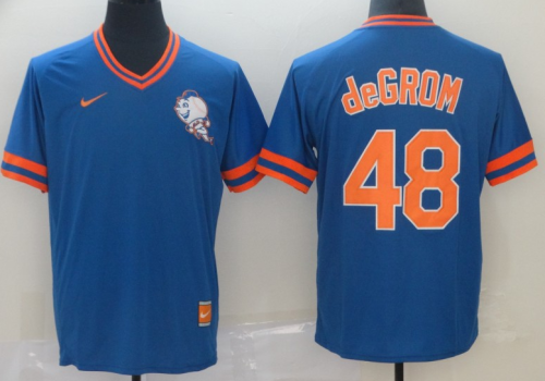 2019 New York Mets # 48 deGROM Blue MLB Jersey