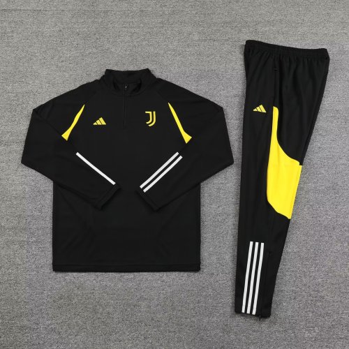 2023-2024 Juventus Black Soccer Training Sweater and Pants