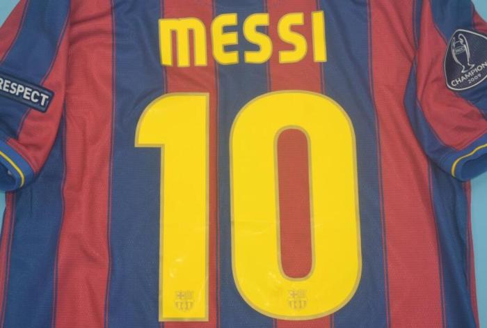 with UCL Front Patch Retro Jersey 2009-2010 Barcelona 10 MESSI Home Soccer Jersey