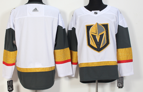 Vegas Golden Knights White With Special Glittery Logo Jersey